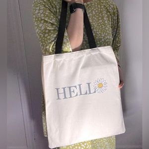 HELLO Print Canvas Bag | Fashion Women’s Canvas Bag | Large Size Canvas Bag